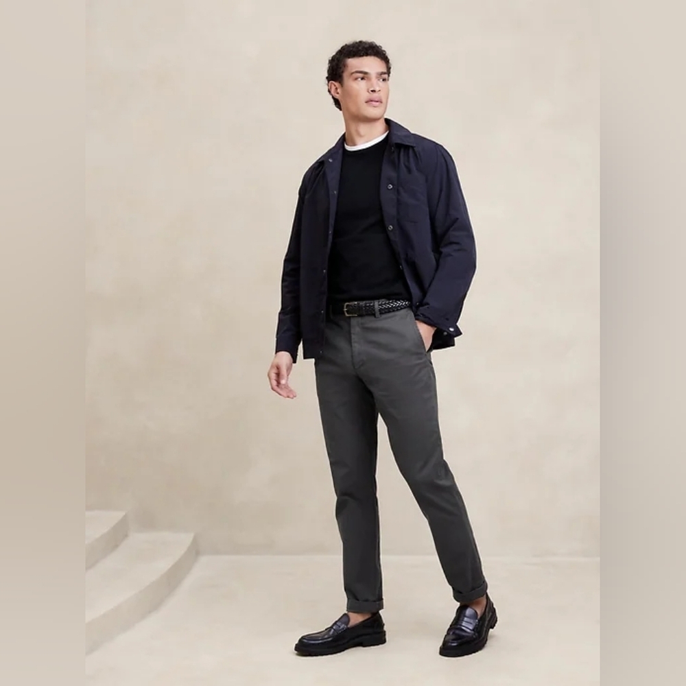 NWT Slim Lived-In Chino Size 34X30 In Flint Gray By Banana Republic Factory